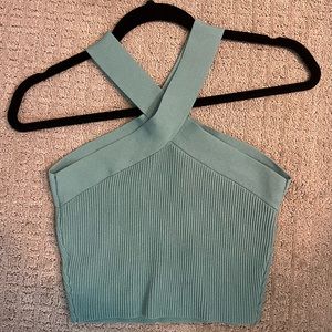 Babaton Sculpt Knit Criss Cross Cropped Tank, size M